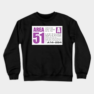 Area 51 Purple Sign Crewneck Sweatshirt